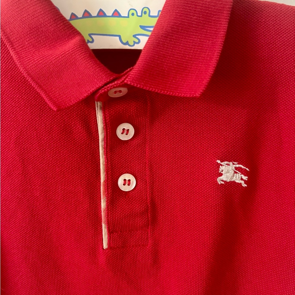 Burberry Cotton Piqué Polo Shirt in Pillar Red Children’s 4T - Picture 2 of 10